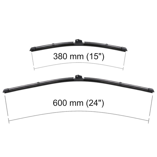 Auto ruitenwissers op de voorruit voor Nissan Qashqai +2 Crossover (08.2008-12.2013) - vlak bladen