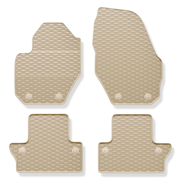 Rubberen matten voor de Volvo S60 II Sedan (2010-2019) - beige - 4 stuks