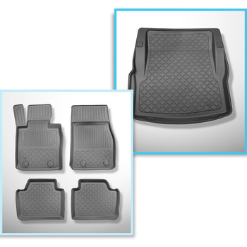 Set kofferbakmat en automatten TPE op maat gemaakt voor: BMW 3 F30 Limousine (01