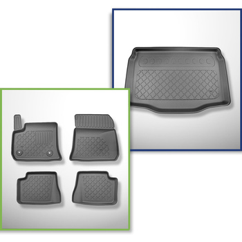 Set kofferbakmat en automatten TPE op maat gemaakt voor: Fiat 600e Hatchback (09