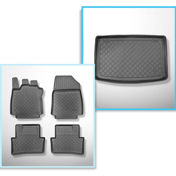 Set kofferbakmat en automatten TPE op maat gemaakt voor: Renault Clio IV Hatchback (10.2012-08.2019)