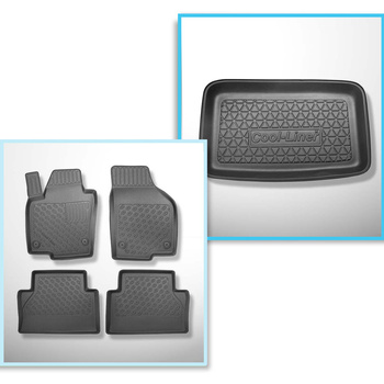 Set kofferbakmat en automatten TPE PREMIUM op maat gemaakt voor: Seat Alhambra II Bestelwagen (09.2010-03.2022) - 7 zitplaatsen; derde rij omhoog (naar de ruimte achter de derde zitrij), vloermatten zonder derde zitrij