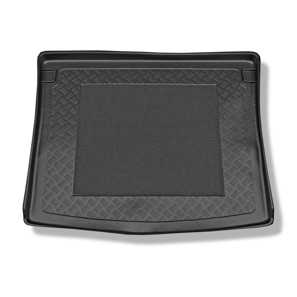 Kofferbakmat op maat voor: Volkswagen Caddy Startline Stationwagen (2003-10.2020) - 5 zitplaatsen; metalen plaat op de zijwanden van de bagageruimte