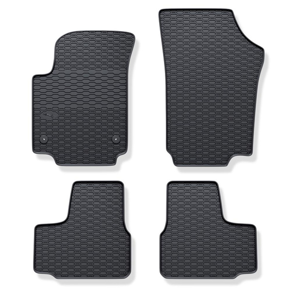 Rubberen matten voor de Seat Mii Hatchback (2011-2018) - zwart - 4 stuks
