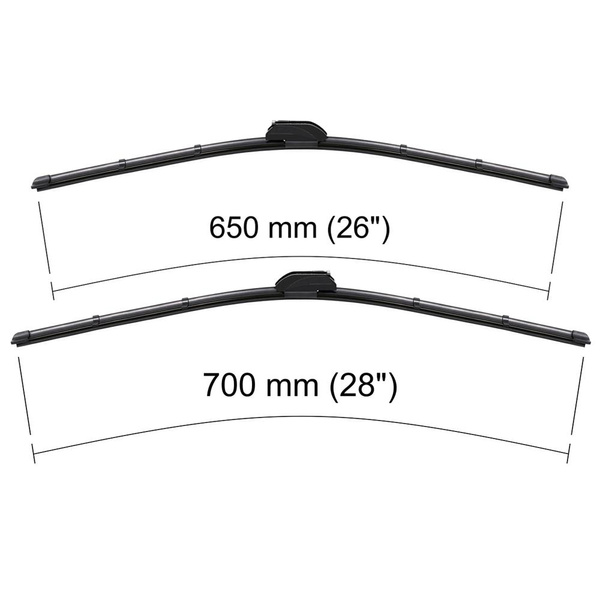 Auto ruitenwissers op de voorruit voor Dodge Caravan III, IV MPV (1996-2007) - vlak bladen