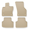 Rubberen matten voor de Skoda Octavia III Stationwagen, Liftback (2013-2020) - beige - 4 stuks