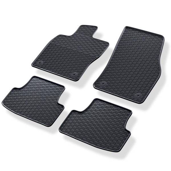 Rubberen matten voor de Audi Q2 SUV (2016-....) - zwart - 4 stuks