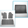 Set kofferbakmat en automatten TPE op maat gemaakt voor: Mercedes-Benz V Klas W447 Bestelwagen (10.2014-....) - Extra lange versie (wielbasis 3430 mm, voertuiglengte 5370 mm); zonder gedeelde bagageruimte; geen derde rij