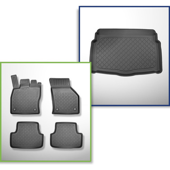 Set kofferbakmat en automatten TPE op maat gemaakt voor: Volkswagen Golf VIII Ha