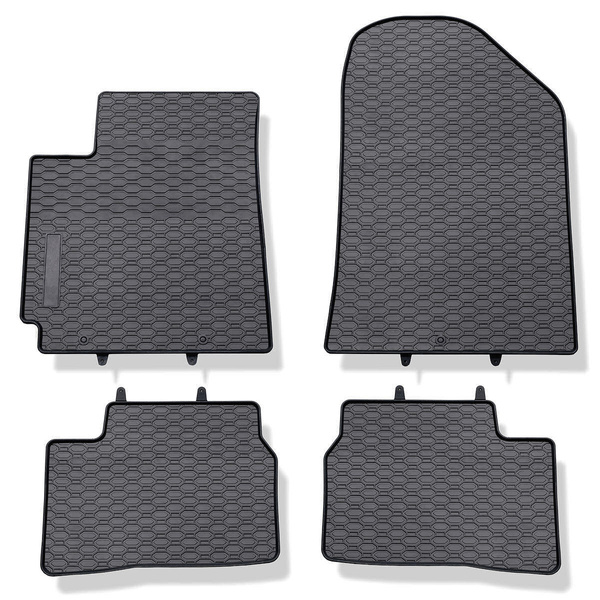 Rubberen matten voor de Kia Picanto II Hatchback (2011-2016) - zwart - 4 stuks