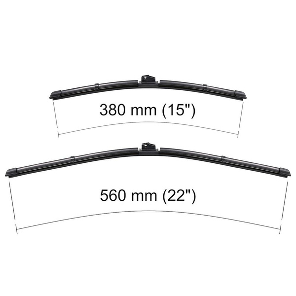 Auto ruitenwissers op de voorruit voor Lancia Musa MPV (10.2007-12.2012) - vlak bladen