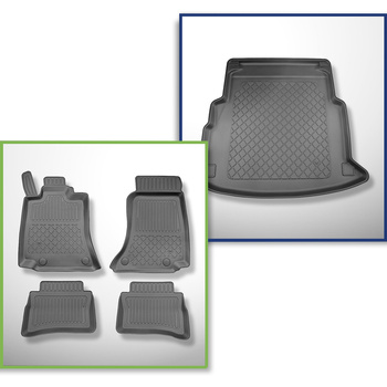 Set kofferbakmat en automatten TPE op maat gemaakt voor: Mercedes-Benz E Klas W2