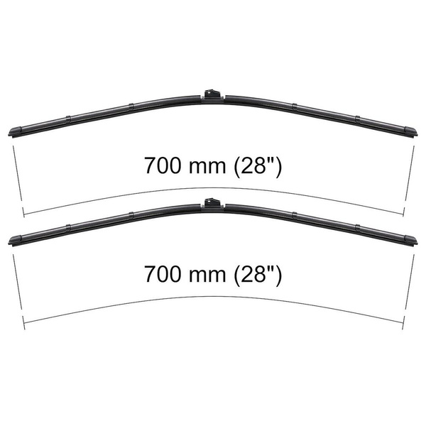 Auto ruitenwissers op de voorruit voor Volkswagen Golf Plus MPV (01.2005-02.2014) - vlak bladen