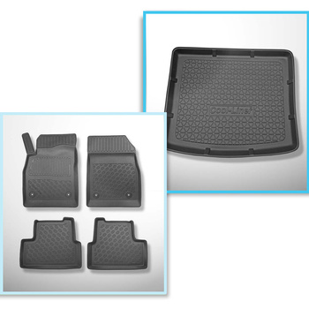 Set kofferbakmat en automatten TPE PREMIUM op maat gemaakt voor: Chevrolet Cruze Hatchback (08.2011-2016)