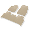 Rubberen matten voor de Renault Scenic II MPV (2003-2009) - beige - 3 stuks