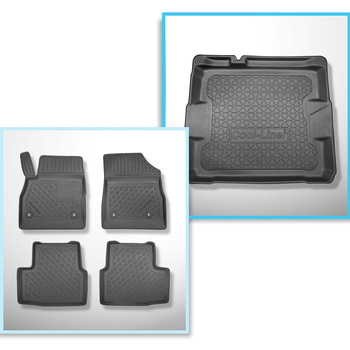 Set kofferbakmat en automatten TPE PREMIUM op maat gemaakt voor: Opel Astra K Hatchback (11.2015-....) - onderste bagageruimte; zonder reservewiel