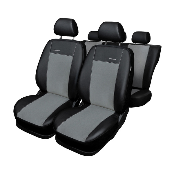 Op maat gemaakte hoezen voor Volkswagen Golf VI Hatchback, Variant (2008-2012) tweede zitrij - stoel en rugleuning gedeeld, zonder hoes voor de achterarmleuning - pasvorm autostoelhoezen - autostoelbeschermer set - grijs