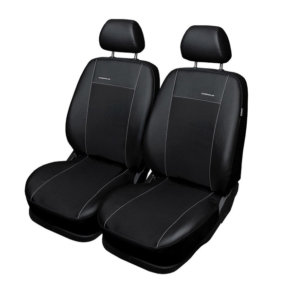 Op maat gemaakte hoezen voor Volkswagen Caddy III Cargo (2004-2015) alleen de voorstoelen - twee enkele stoelen - pasvorm autostoelhoezen - autostoelbeschermer set - zwart
