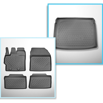 Set kofferbakmat en automatten TPE PREMIUM op maat gemaakt voor: Toyota Yaris Cr