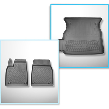 Set kofferbakmat en automatten TPE PREMIUM op maat gemaakt voor: Tesla Model X S