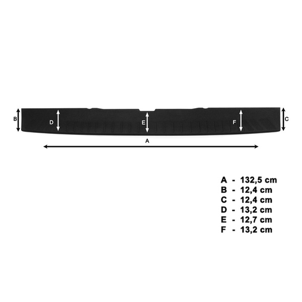 Zwarte achterbumpercover voor Mercedes-Benz V Klas W447 Bestelwagen (2014-....)