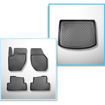 Set kofferbakmat en automatten TPE op maat gemaakt voor: Volvo V40 II Hatchback 