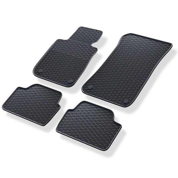 Rubberen matten voor de BMW 1 E82, E87, E88 Coupé, Hatchback, Cabriolet (2004-2013) - zwart - 4 stuks
