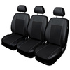 Op maat gemaakte hoezen voor Opel Movano B Bestelwagen (2010-2022) drie aparte stoelen - pasvorm autostoelhoezen - autostoelbeschermer set - zwart