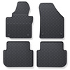 Rubberen matten voor de Volkswagen Touran I MPV (2003-2010) - zwart - 4 stuks