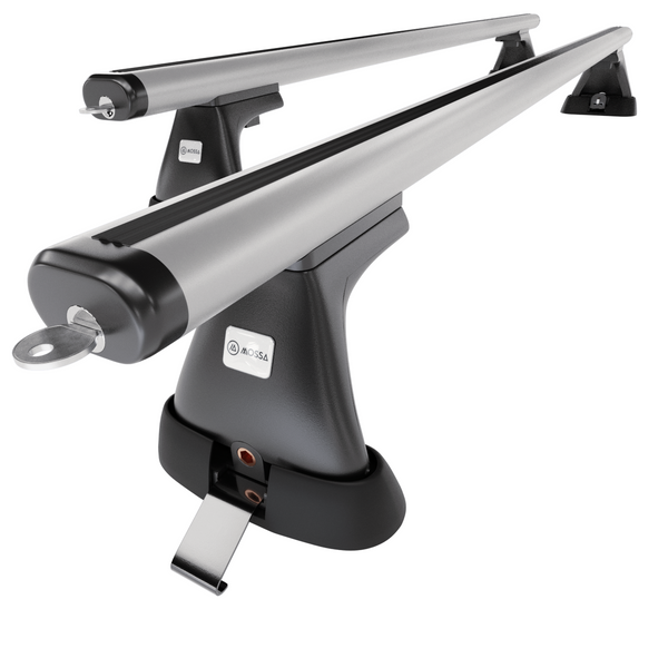 Basisrek voor het autodak voor Toyota RAV4 mk II SUV (2000-2005) - zilver Imperiaal - bevestigingspunten - Aluminium