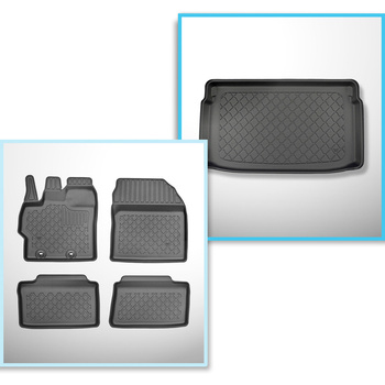 Set kofferbakmat en automatten TPE op maat gemaakt voor: Toyota Yaris IV Hatchba