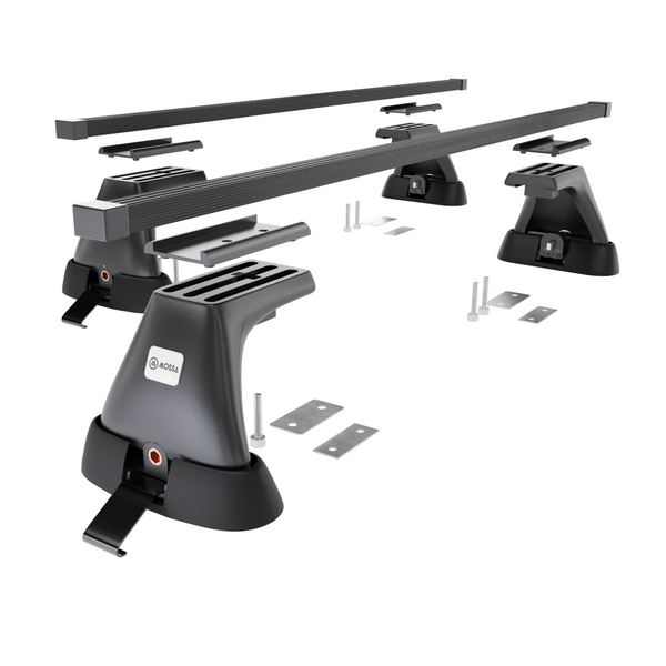 Basisrek voor het autodak voor Peugeot Partner mk I Bestelwagen (1997-2002) - zwart Imperiaal - bevestigingspunten - Staal