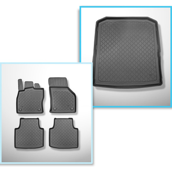 Set kofferbakmat en automatten TPE op maat gemaakt voor: Skoda Superb III 3V Sta