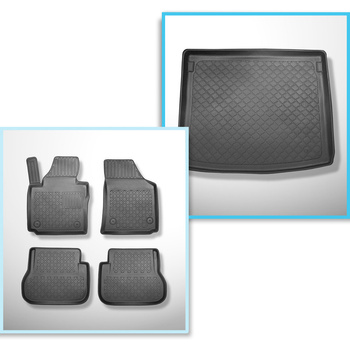 Set kofferbakmat en automatten TPE op maat gemaakt voor: Volkswagen Caddy Life, 