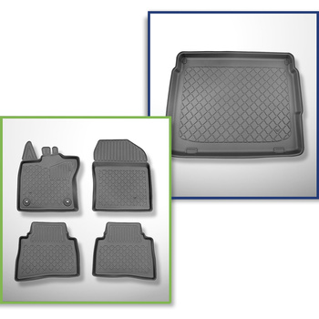 Set kofferbakmat en automatten TPE op maat gemaakt voor: Toyota Prius V Hatchbac