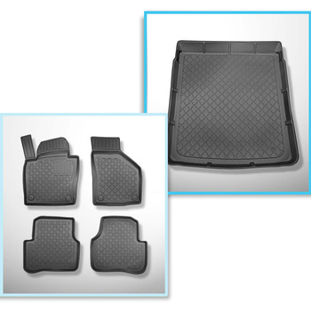 Set kofferbakmat en automatten TPE op maat gemaakt voor: Volkswagen Passat B6, B7 Coupé (06.2008-11.2016)