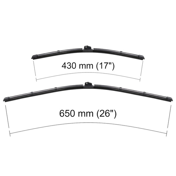 Auto ruitenwissers op de voorruit voor BMW 6 F12, F13, F06 Coupé, Gran Coupé, Cabriolet (03.2011-2018) - vlak bladen