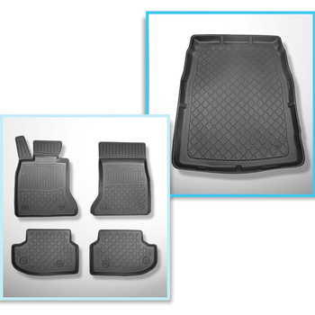 Set kofferbakmat en automatten TPE op maat gemaakt voor: BMW 5 F10 Limousine (2013-01.2017) - zonder X-drive; spoorbreedte voorstoelen (achter) 365 mm