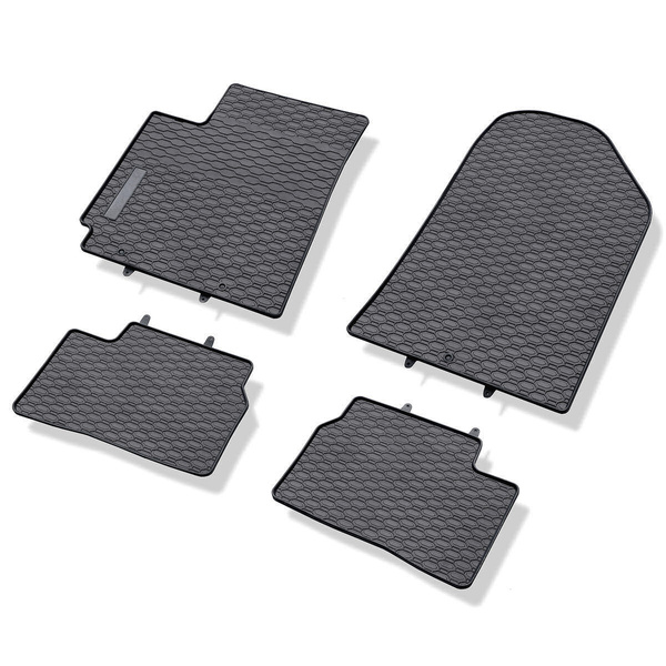 Rubberen matten voor de Kia Picanto II Hatchback (2011-2016) - zwart - 4 stuks