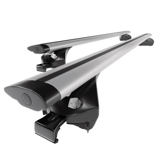 Basisrek voor het autodak voor Mitsubishi Outlander mk III SUV (2013-2021) - zilver Imperiaal - geïntegreerde railing - Aluminium