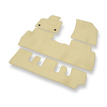 Velours automatten voor Peugeot 5008 SUV (2017-2024) 7 zitplaatsen - beige