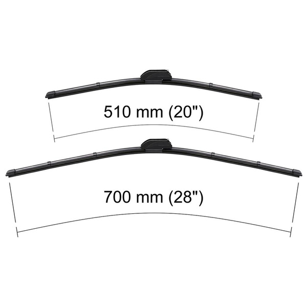 Auto ruitenwissers op de voorruit voor Fiat Scudo II Stationwagen (01.2007-2016) - vlak bladen