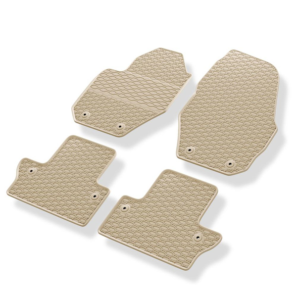 Rubberen matten voor de Volvo V60 I Stationwagen (2010-2018) - beige - 4 stuks