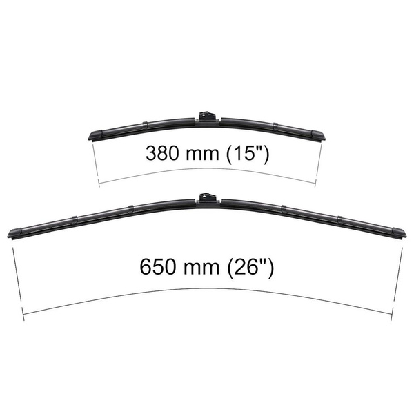 Auto ruitenwissers op de voorruit voor Fiat Punto III Hatchback (01.2012-2018) - vlak bladen