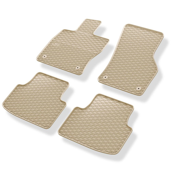 Rubberen matten voor de Skoda Octavia III Stationwagen, Liftback (2013-2020) - beige - 4 stuks