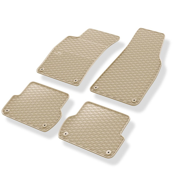 Rubberen matten voor de Audi A4 B6 Avant, Cabriolet, Limousine (2000-2006) - beige - 4 stuks