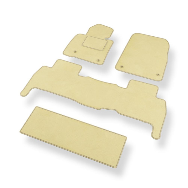 Velours automatten voor Toyota Land Cruiser J200 SUV (2007-2021) 7 zitplaatsen - beige