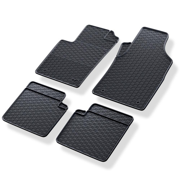 Rubberen matten voor de Fiat 500 Hatchback (2007-2024) - zwart - 4 stuks