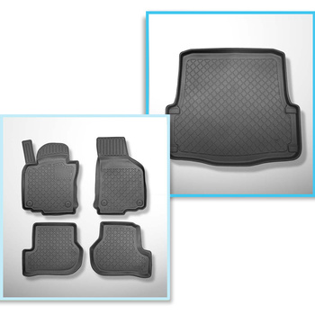 Set kofferbakmat en automatten TPE op maat gemaakt voor: Skoda Octavia V, VI Stationwagen (2004-04.2013) - onderste bagageruimte; ook voor Scout- en 4WD-versies