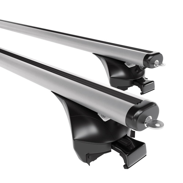 Basisrek voor het autodak voor Alfa Romeo Stelvio SUV (2017-....) - zilver Imperiaal - geïntegreerde railing - Aluminium